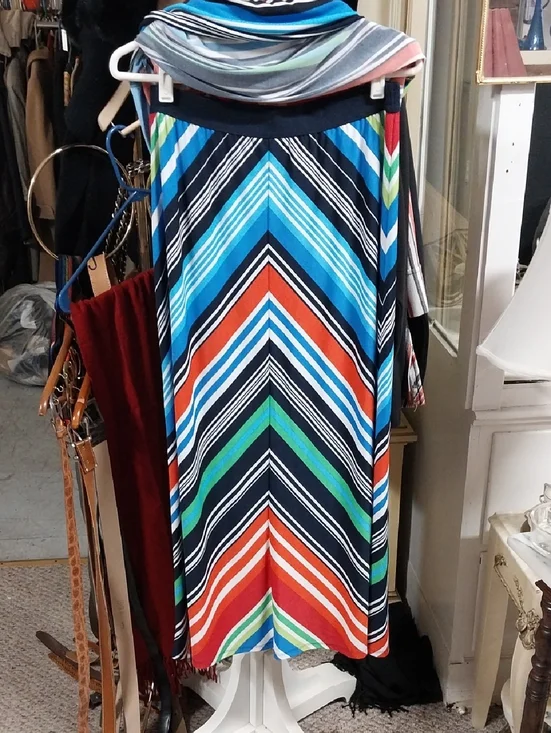 Ruby Rd. In Living Color Multicolor Striped Skirt Set - Picture 4 of 6